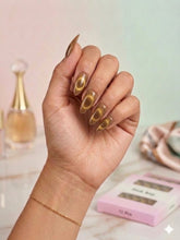 Champagne Nude Cat-Eye Press-On Nails (24 Pcs) with Glue Stickers