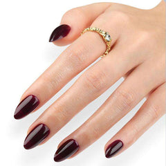 Artificial Nails | Glossy Dark Burgundy Almond Press-On Nails (12 Pcs)