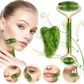 Facial Beauty - Pack Of Jade Face Roller & Gua Sha - Aarvana