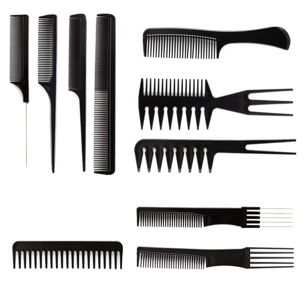 10-Pieces Professional Hair Comb Set – Salon & Home Styling Kit - Aarvana