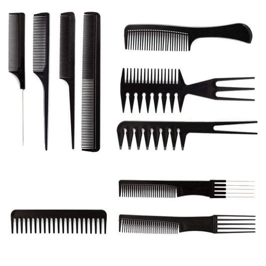 10-Pieces Professional Hair Comb Set – Salon & Home Styling Kit - Aarvana