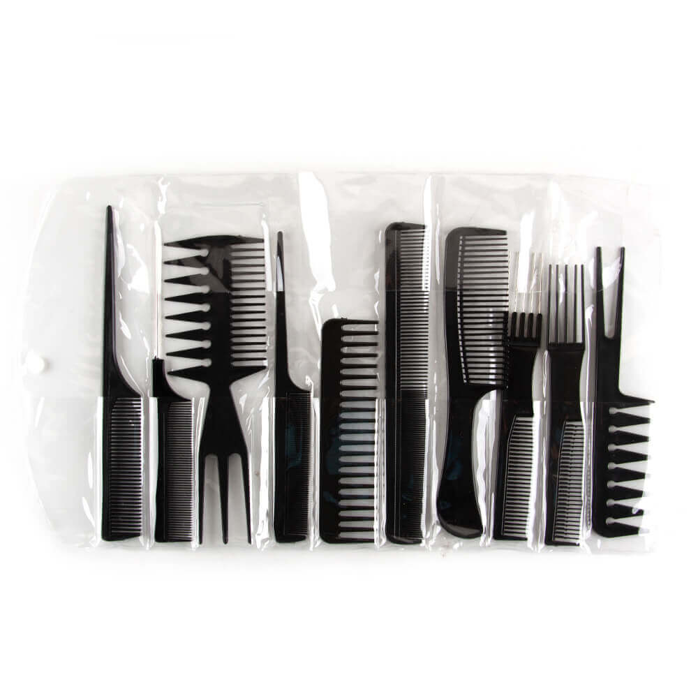 10-Pieces Professional Hair Comb Set – Salon & Home Styling Kit - Aarvana