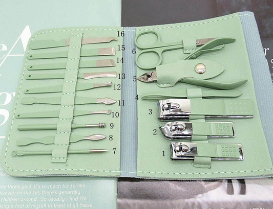 16 Piece Manicure Pedicure Kit (Professional Nail Care Set)