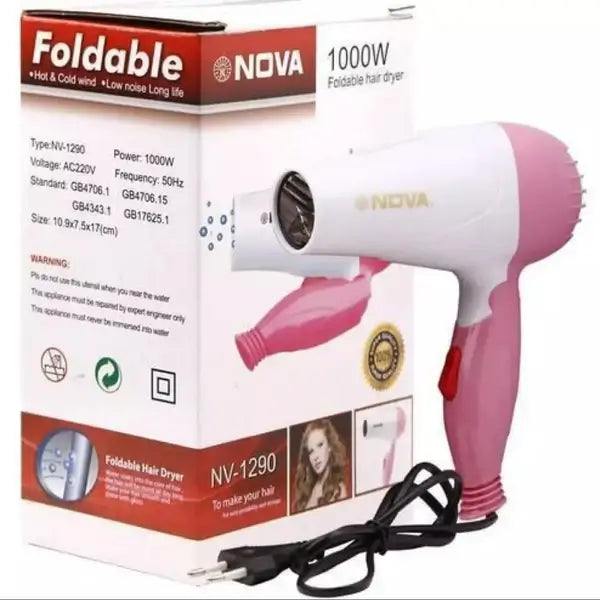 Nova Foldable Mini Hair Dryer – Portable Travel Hair Dryer