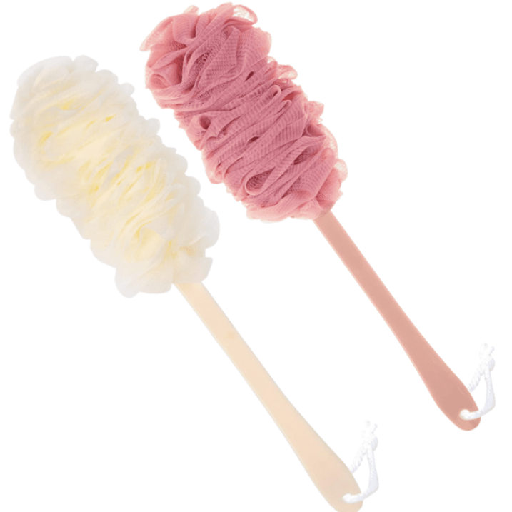 Pack of 2 Bath Loofah & Back Scrubber With Long Handle