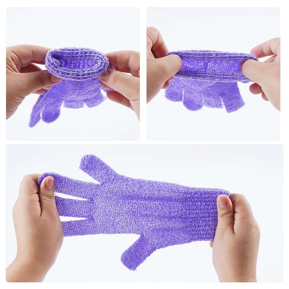 2 Pcs Exfoliating Bath Gloves – Deep Skin Cleansing & Dead Skin Remover Scrubber Mitts - Aarvana