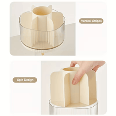 360° Rotating Makeup & Skincare Organizer with Dustproof Cover