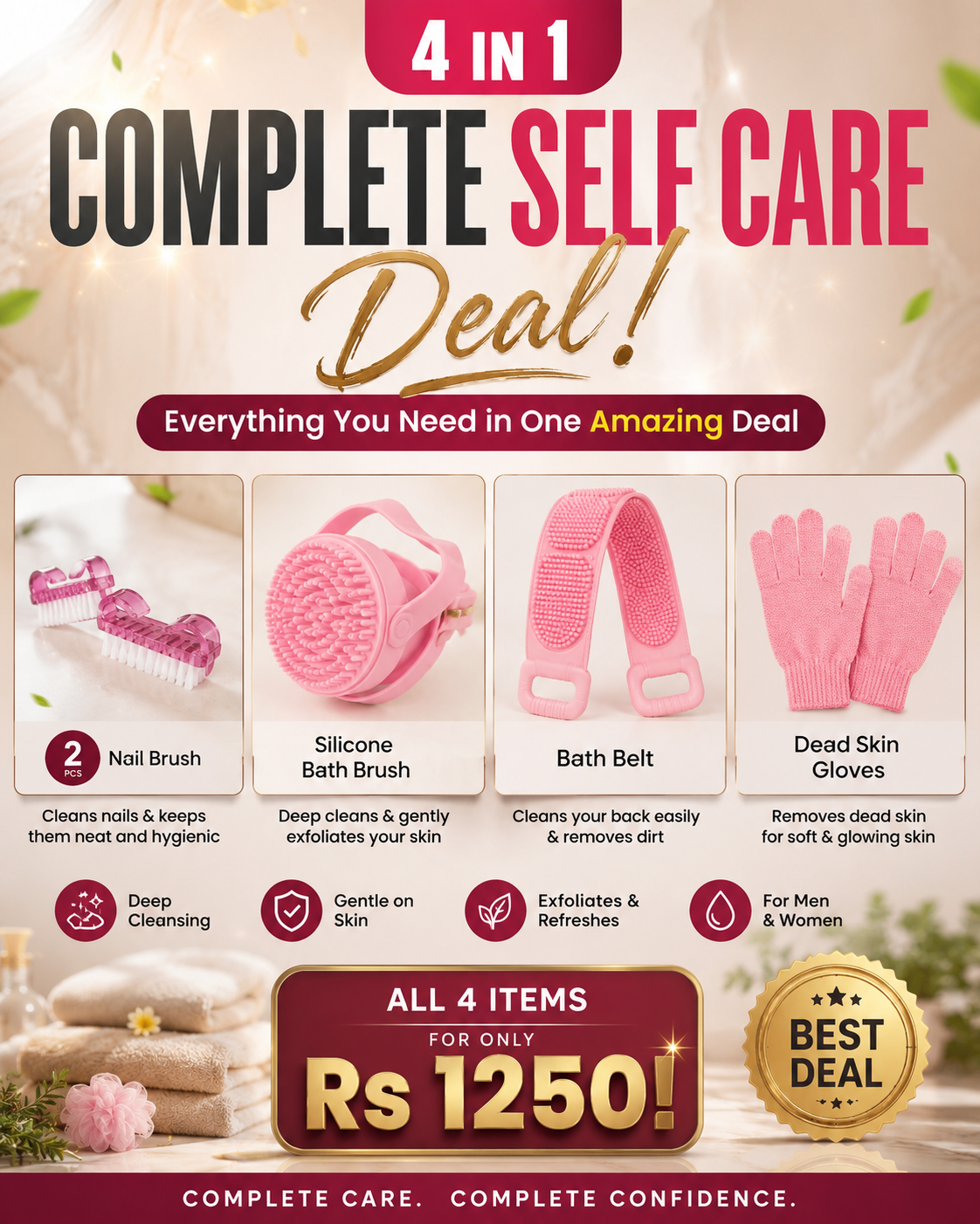 Complete Shower Care Kit – Pack of 4
