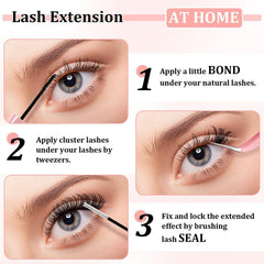 Cluster Eyelashes Kit with Applicator (DIY Lash Extensions)