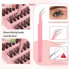 Cluster Eyelashes Kit with Applicator (DIY Lash Extensions)