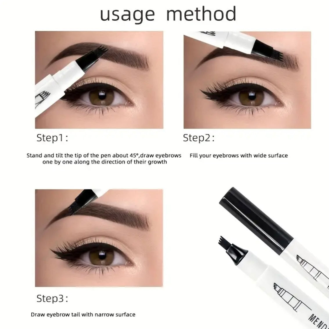 Tip Microblading Eyebrow Pen – Waterproof Long Lasting Brow Pencil (Pack of 3)