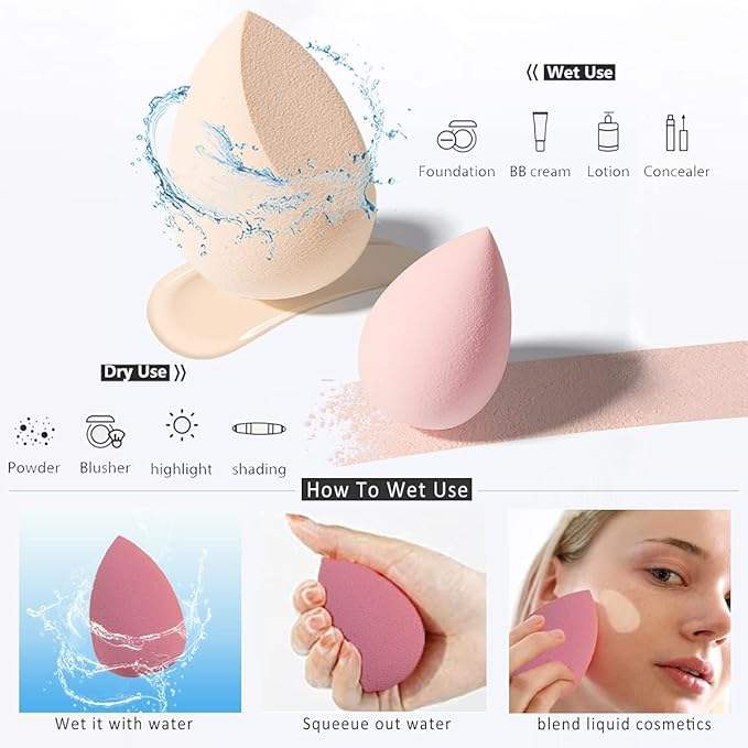 Makeup Beauty Blender Sponge Set Soft Foundation Blending Sponges - 4Pcs