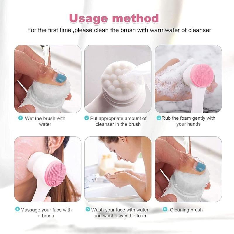 Silicone Double Sided Facial Cleansing Brush For Massage