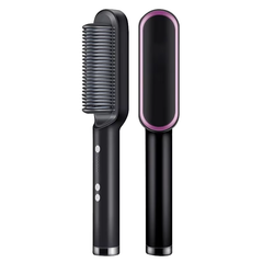 2 in 1 Hair Straightener Brush – Straight & Curl Styling Comb