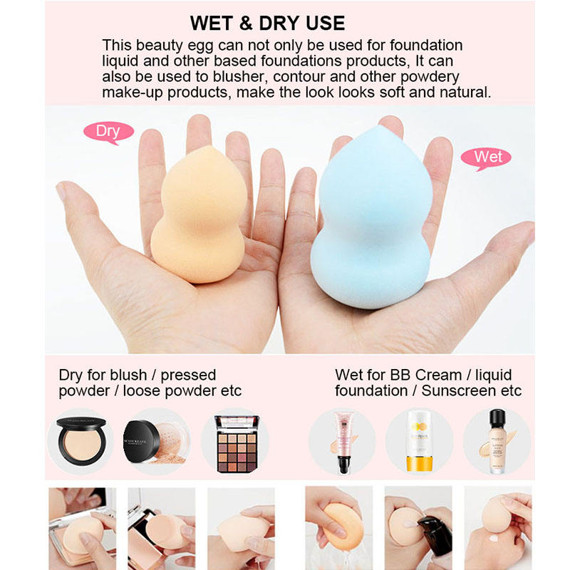 8PCS Professional Makeup Blender Sponge Set with Storage Case – Latex Free Beauty Blenders