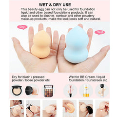 8PCS Professional Makeup Blender Sponge Set with Storage Case – Latex Free Beauty Blenders