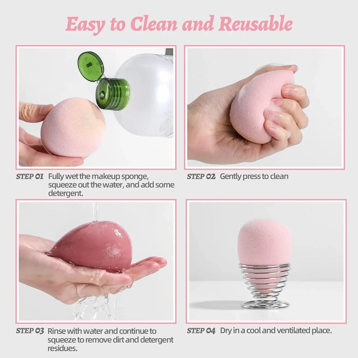 Makeup Beauty Blender Sponge Set Soft Foundation Blending Sponges - 4Pcs