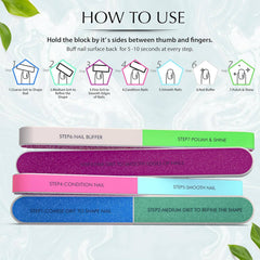 Pack of 3 Nail Buffer Blocks – Professional Manicure & Pedicure Set