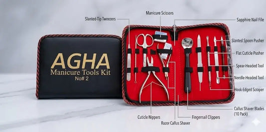 AGHA Professional 10 -Piece Stainless Steel Manicure & Pedicure Kit