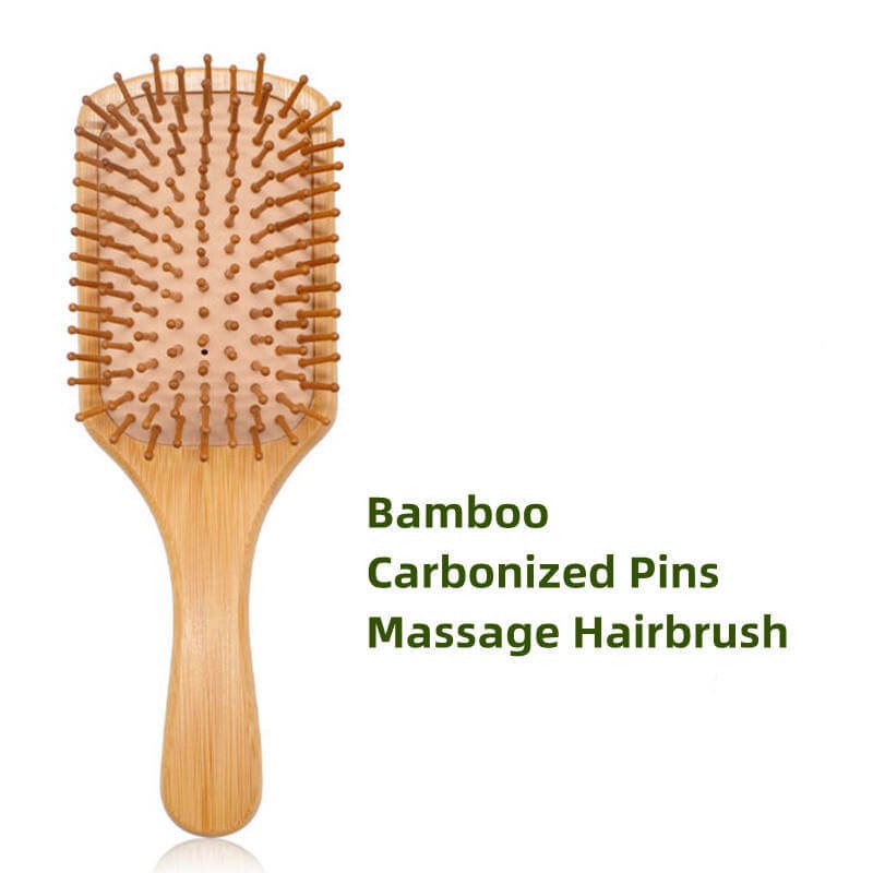 Bamboo Wood Large Paddle Hair Brush with Wood Bristles - Aarvana