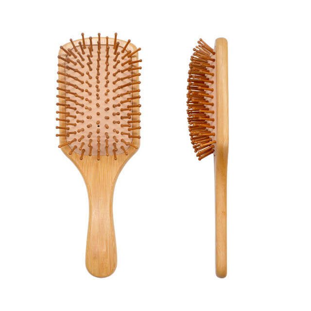 Bamboo Wood Large Paddle Hair Brush with Wood Bristles - Aarvana