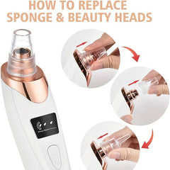 Blackhead Remover – Deep Pore Cleaner Vacuum | Electric Acne & Whitehead Removal Device (3 Modes, 4 Heads) - Aarvana