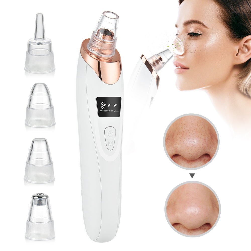 Blackhead Remover – Deep Pore Cleaner Vacuum | Electric Acne & Whitehead Removal Device (3 Modes, 4 Heads) - Aarvana