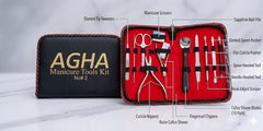 AGHA Professional 10 -Piece Stainless Steel Manicure & Pedicure Kit