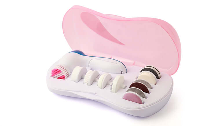 Electric Facial Cleansing Brush With 11 Heads | Body Massage & Pedicure Brush Set - Aarvana