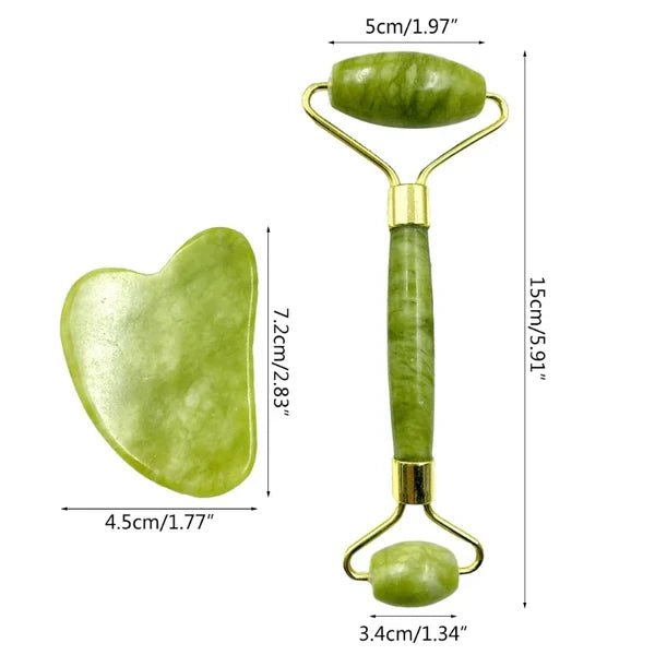 Facial Beauty - Pack Of Jade Face Roller & Gua Sha - Aarvana