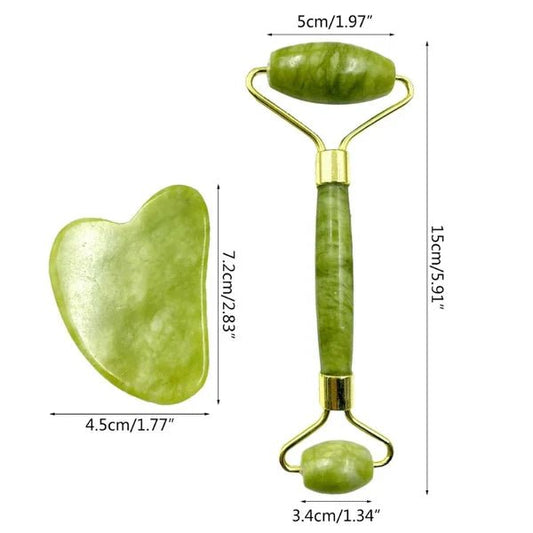 Facial Beauty - Pack Of Jade Face Roller & Gua Sha - Aarvana