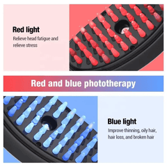Hair Growth LED Brush for Men & Women with Red & Blue Light Therapy - Aarvana