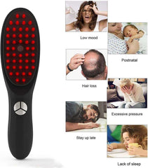 Hair Growth LED Brush for Men & Women with Red & Blue Light Therapy - Aarvana