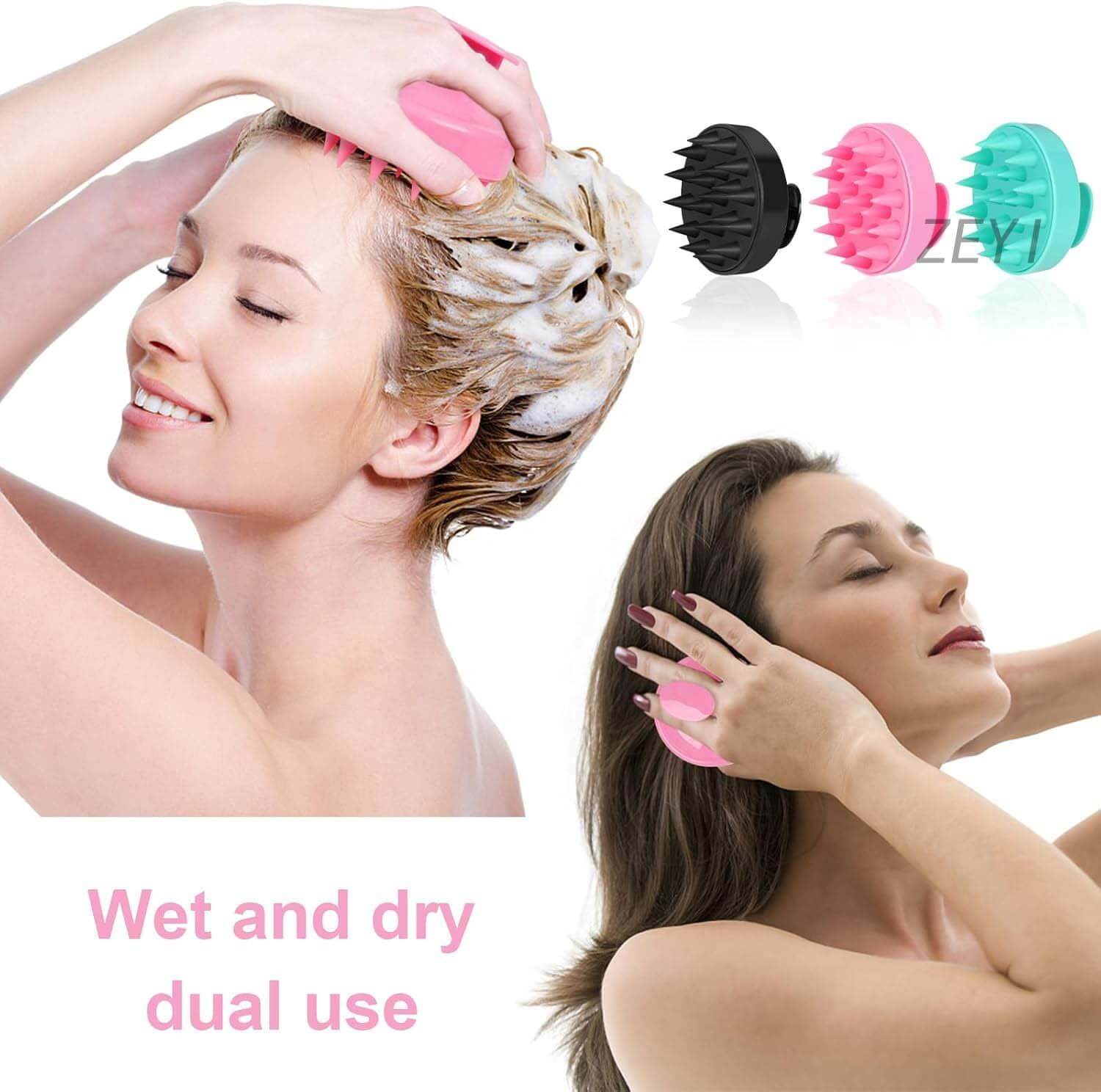 Hair Scalp Massager With Silicone Bristles - Aarvana