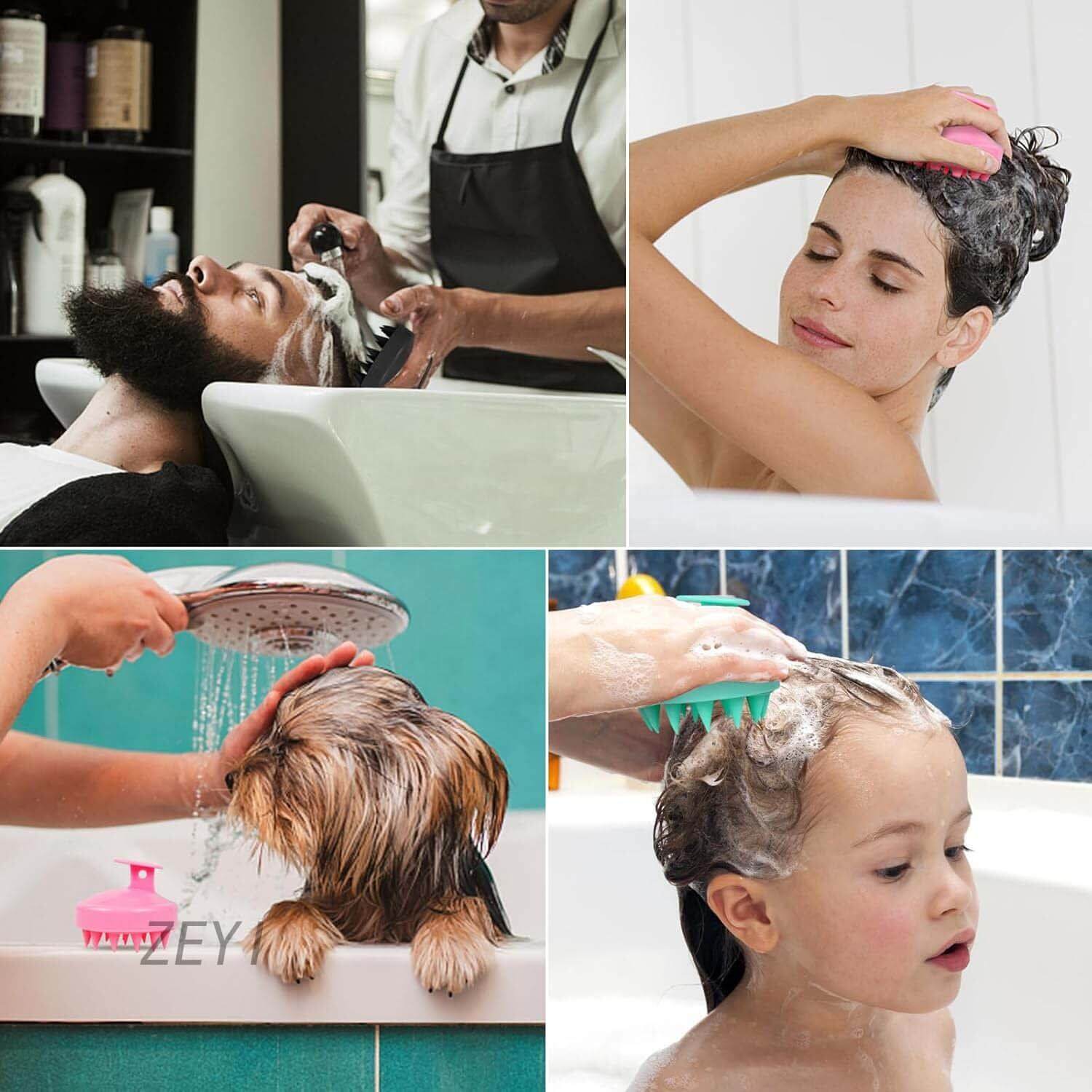 Hair Scalp Massager With Silicone Bristles - Aarvana