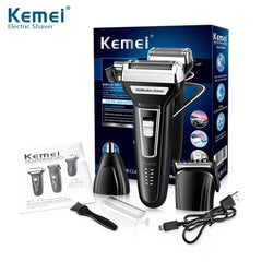 Kemei Hair Trimmer & Shaving Machine with 3 Grooming Heads - Aarvana