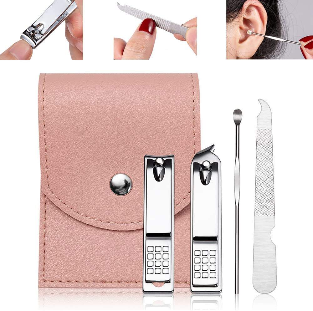 Manicure & Pedicure Kit with Travel Pouch – Clipper, File & Cuticle Tool Set - Aarvana