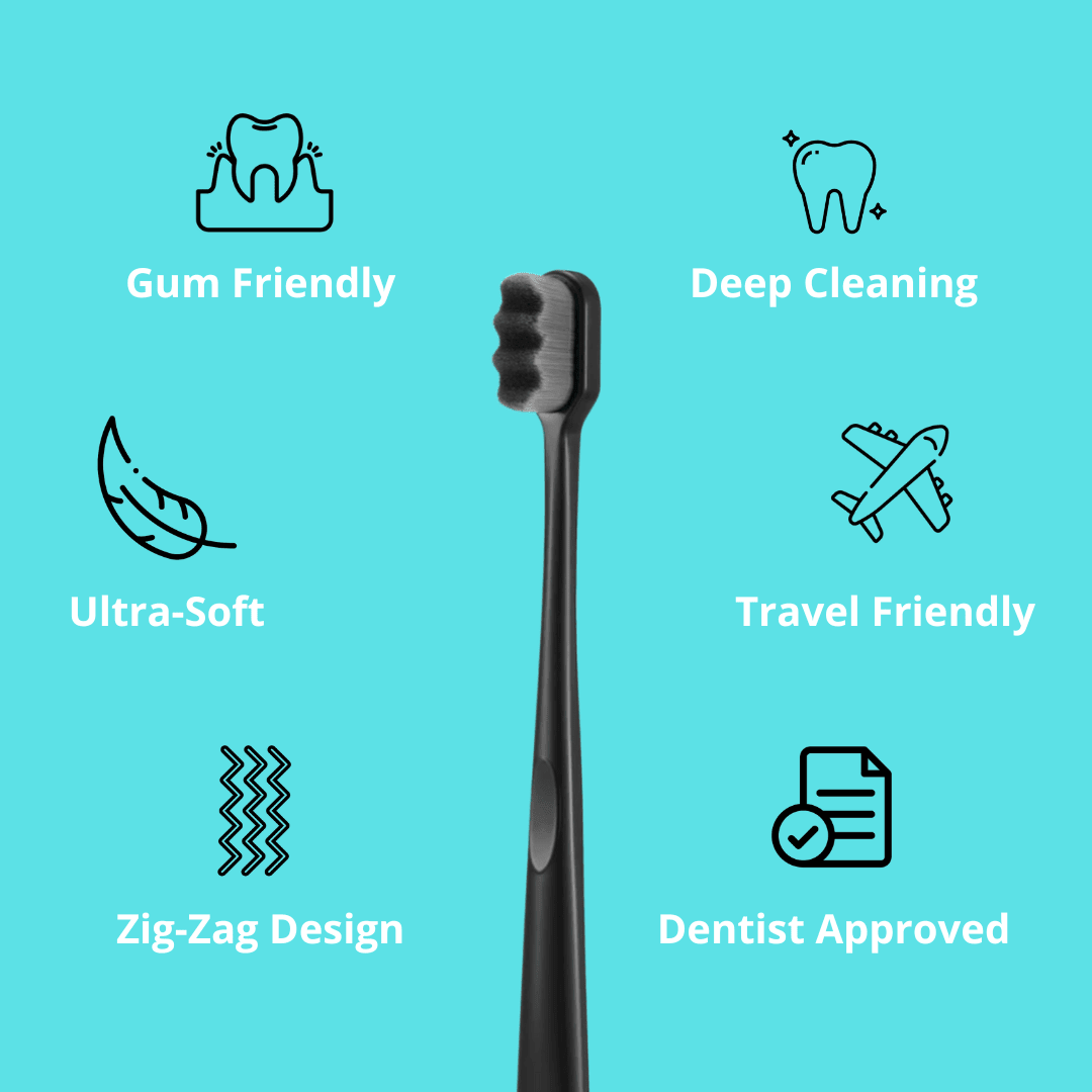 Pack of 2 Nano Ultra Soft Toothbrushes for Sensitive Teeth - Random Color - Aarvana