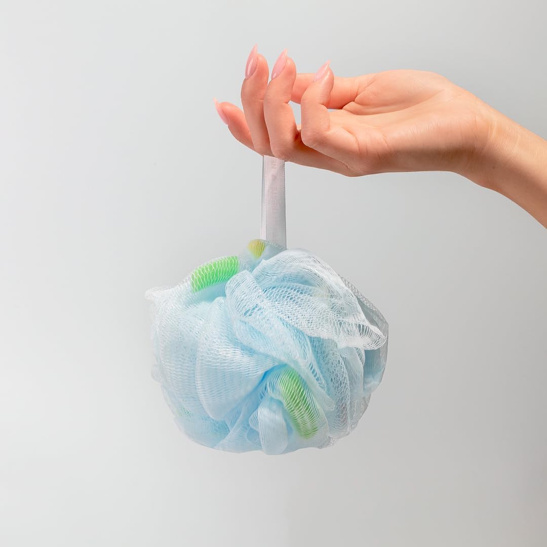 Pack Of 3 Shower Loofah Bath Sponge – Body Scrubber Random Color - Aarvana