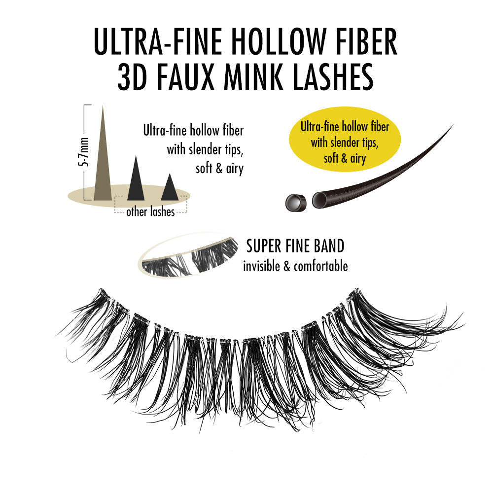 Red Cherry False Eyelashes 3 Pairs (12Pcs) Reusable Lashes - Aarvana