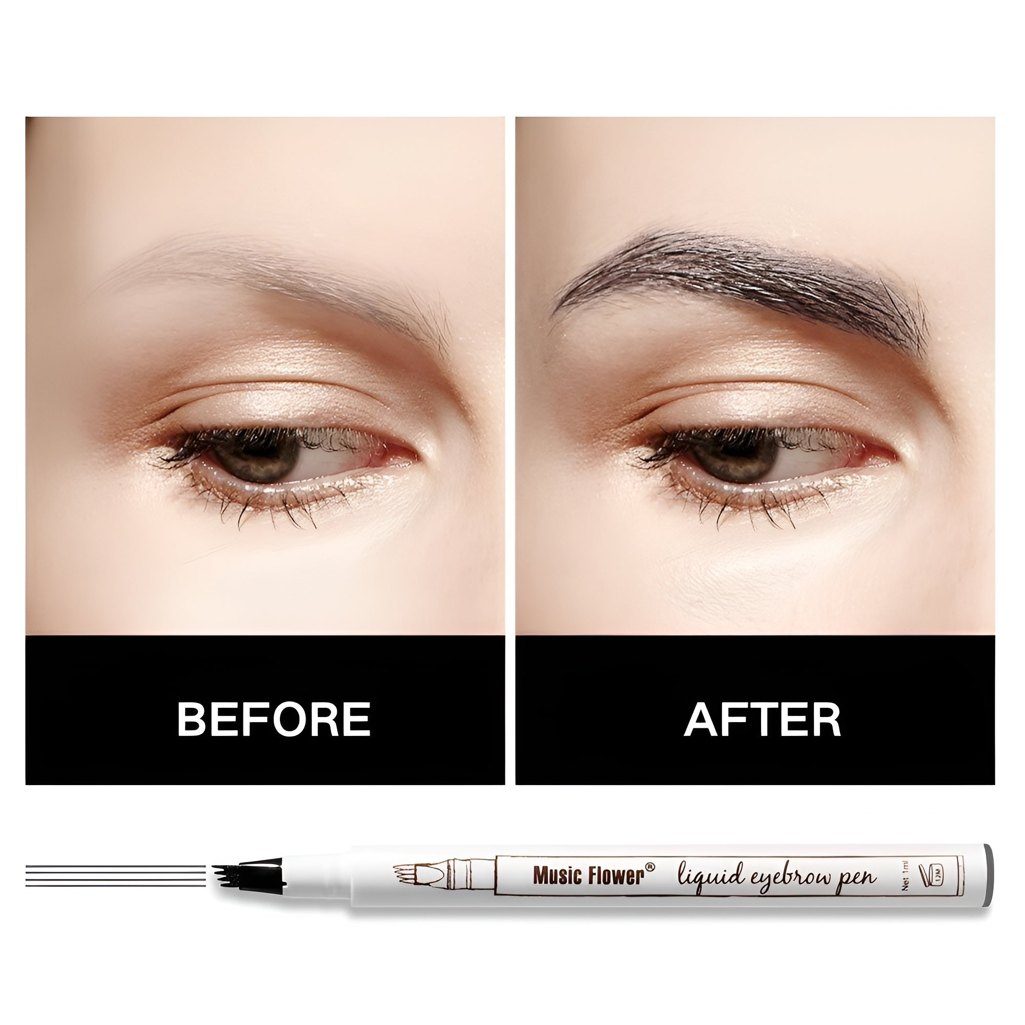 Tip Microblading Eyebrow Pen – Waterproof Long Lasting Brow Pencil (Pack of 3)