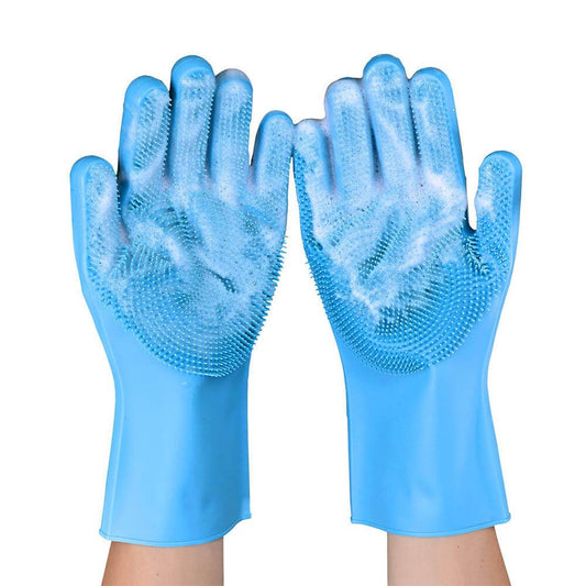 Silicone Bath Body Scrubber Gloves with Soft Bristles - Aarvana