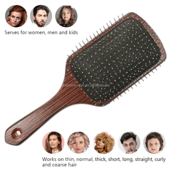 Wooden Hair Brush Anti-Hair Fall – Scalp Massage & Detangling - Aarvana